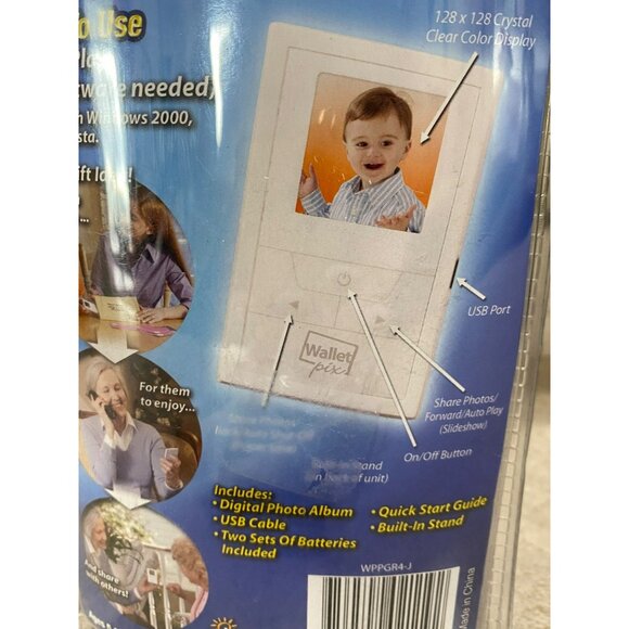 Wallet Pix Credit Card Size Digital Photo Album 1.5" Screen Plug & Play Holds 58 - Picture 3 of 8